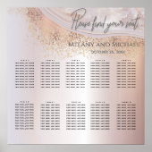 Perlgoldmarmor der Rose agate Kalligraphie Poster (Vorne)