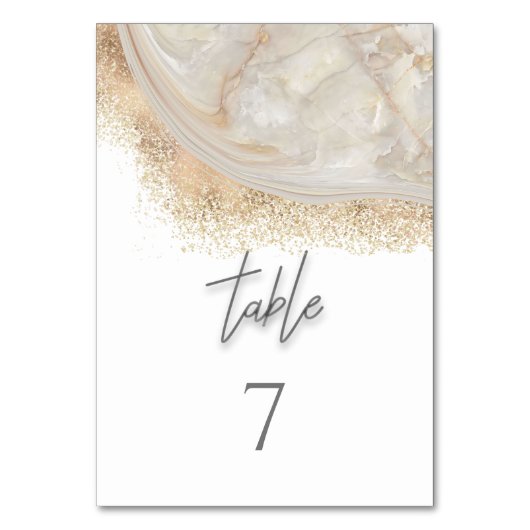 Perlgoldmarmor der Rose agate Kalligraphie Tischnummer (Rückseite)