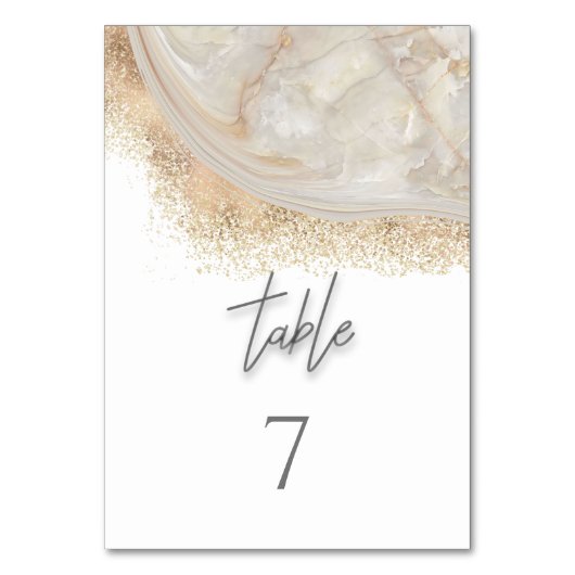 Perlgoldmarmor der Rose agate Kalligraphie Tischnummer (Vorderseite)