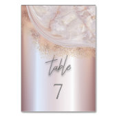 Perlgoldmarmor der Rose agate Kalligraphie Tischnummer (Rückseite)