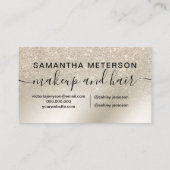 Perlgras-Glitzer-Elfenbein-Ober-Gold Visitenkarte (Rückseite)