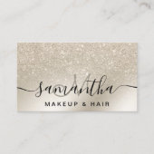 Perlgras-Glitzer-Elfenbein-Ober-Gold Visitenkarte (Vorderseite)