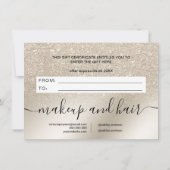 Perlgrasmehl-Glitzer-Goldgeschenkgutschein (Rückseite)