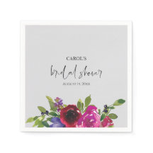 Perlgraues Wasserfarben-Blumen-Papier-Serviette