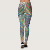 Perlgrün oder metallisch, beige bis lila leggings (Rückseite)