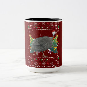 Perlhennen Weihnachtsgeschenk hässlicher Perlhuhn Zweifarbige Tasse