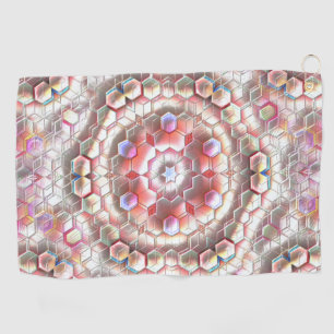 Perlhexagon, das eine weiche Relief-Würfel-Illusio Golfhandtuch