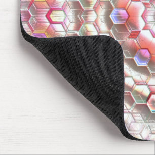 Perlhexagon, das eine weiche Relief-Würfel-Illusio Mousepad