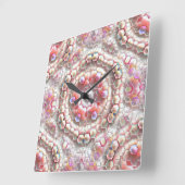 Perlhexagon, das eine weiche Relief-Würfel-Illusio Quadratische Wanduhr (Winkel)