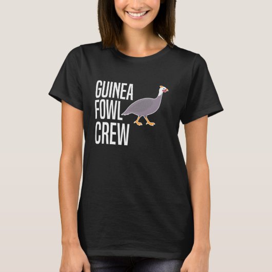 Perlhuhn-Hühner-Vogel-Crew T-Shirt (Vorderseite)