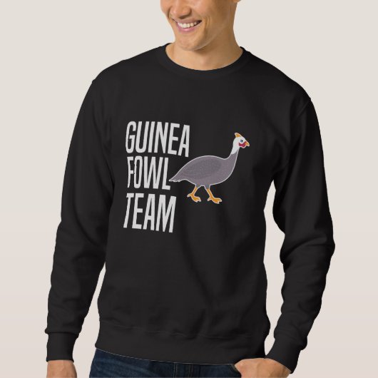 Perlhuhn-Hühner-Vogel-Team Sweatshirt (Vorderseite)
