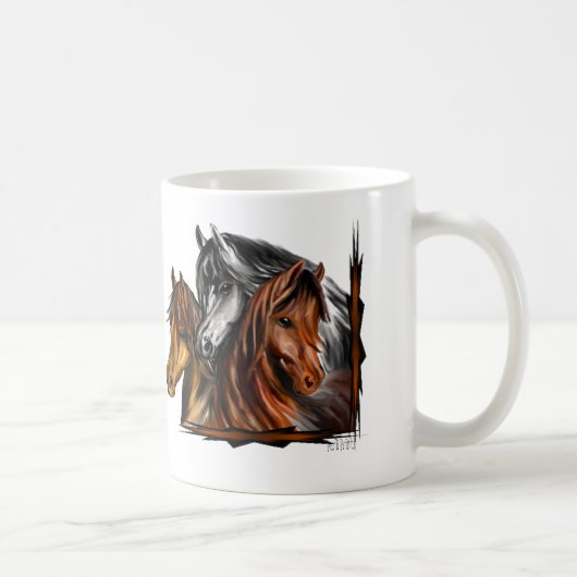 PerliPrints3Horsesz Kaffeetasse (Rechts)