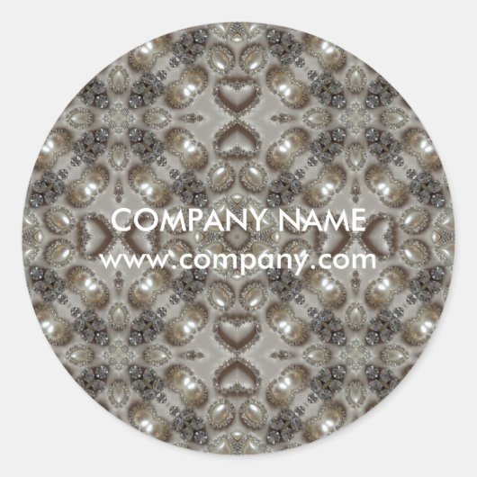 Perljuwelendesigner aus Kristall Runder Aufkleber (Vorderseite)