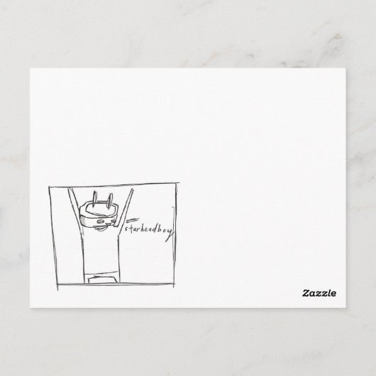 Perlkatze mit Jetpack Postkarte (Rückseite)