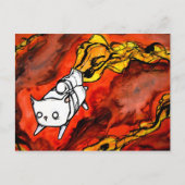 Perlkatze mit Jetpack Postkarte (Vorderseite)