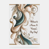 Perlküste Elegance Akrolische Hochzeit Begrüßungsz Acrylschild (Vorderseite)