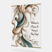 Perlküste Elegance Akrolische Hochzeit Begrüßungsz Acrylschild (Winkel)