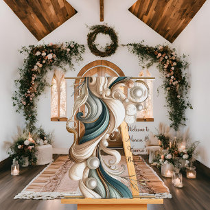 Perlküste Elegance Akrolische Hochzeit Begrüßungsz Acrylschild