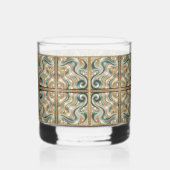 Perlküste Elegance Wellen bedruckte Steine Brille. Whiskyglas (Vorderseite)