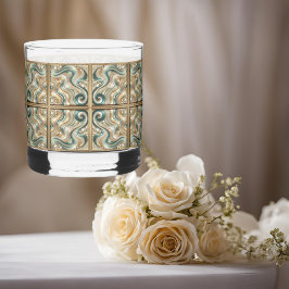 Perlküste Elegance Wellen bedruckte Steine Brille. Whiskyglas