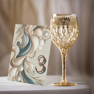 Perlküste Elegante Tischnummer Signatur Sockelschild