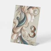 Perlküste Elegante Tischnummer Signatur Sockelschild (Vorderseite)