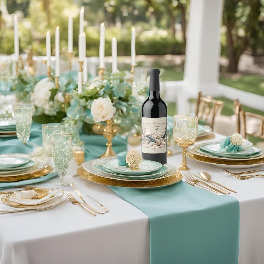 Perlküste Elegante Weinflaschen Weinetikett