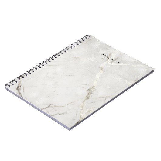 Perlmarmor-Doppelmonogramm Notizblock (Linke Seite)