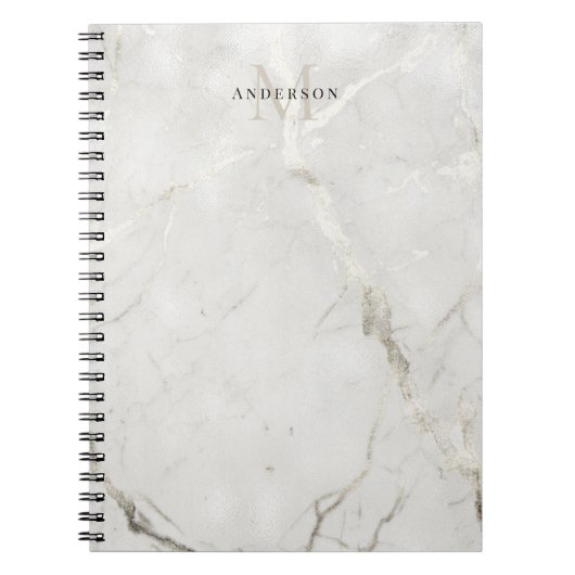Perlmarmor-Doppelmonogramm Notizblock (Vorderseite)