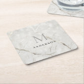 Perlmaskuline Rechteckiger Pappuntersetzer (angewinkelt)