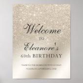 Perlmehl-Glitzer - metallisches Begrüßungstag Poster (Vorne)