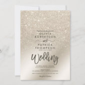 Perlmehl Glitzer ombre Metallfolie Hochzeit Einladung (Vorderseite)