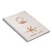 Perlmuschel-Monogramm aus Perlmuscheln Notizblock (Rechte Seite)