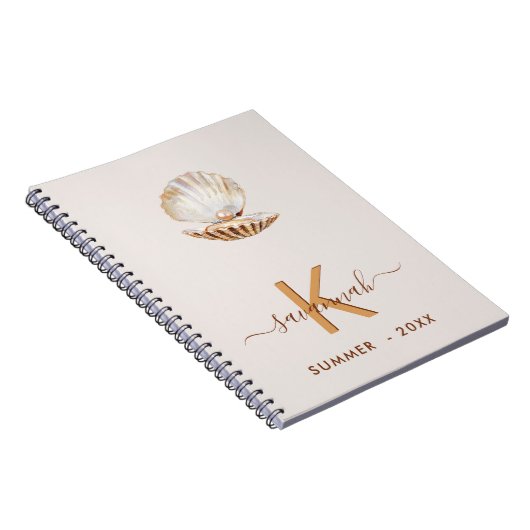 Perlmuschel-Monogramm aus Perlmuscheln Notizblock (Rechte Seite)