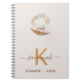 Perlmuschel-Monogramm aus Perlmuscheln Notizblock (Vorderseite)