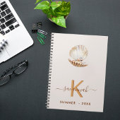 Perlmuschel-Monogramm aus Perlmuscheln Notizblock