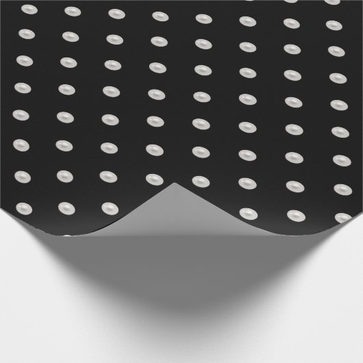 Perlmuster auf schwarz geschenkpapier (Ecke)