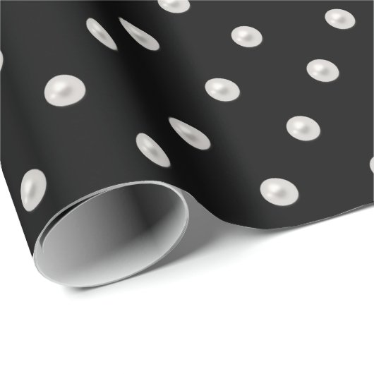 Perlmuster auf schwarz geschenkpapier (Rolleneckpunkt)