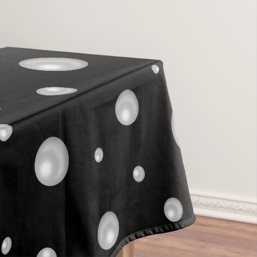 Perlmuster auf schwarzem Hintergrund Tischdecke (Beispiel)