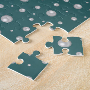 Perlmuster auf transformierendem Türkis-Hintergrun Puzzle