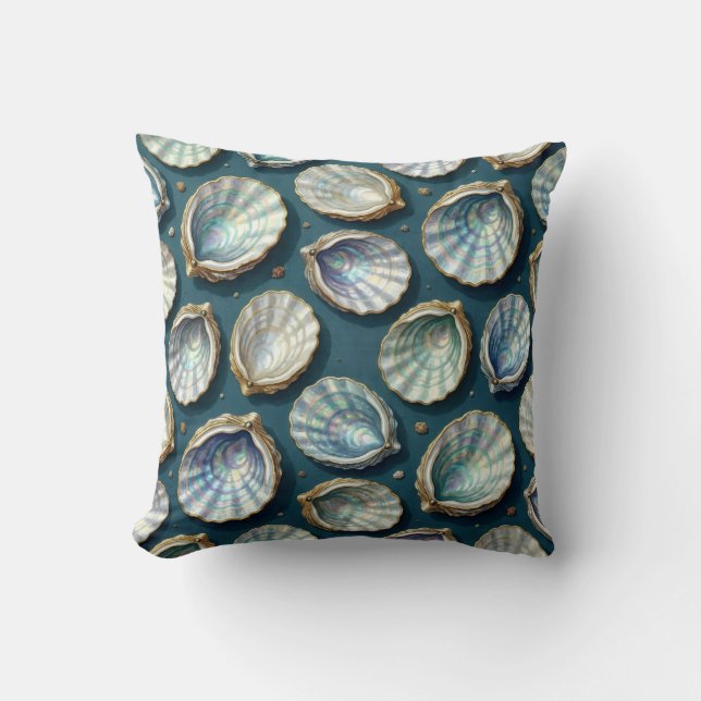 Perlmutt-Abalone-Gold-Austernschale Kissen (Vorderseite)