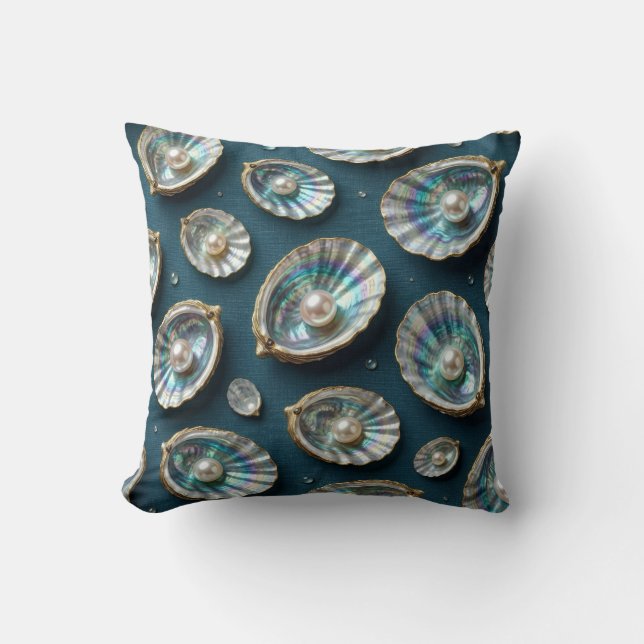 Perlmutt-Abalone-Gold-Austernschale Kissen (Vorderseite)