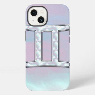 Perlmutt-Dekor Zwillinge-Sternzeichen-Symbol iPhone Hülle