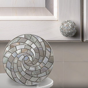 Perlmutt-Mosaik-Spirale Keramikknauf