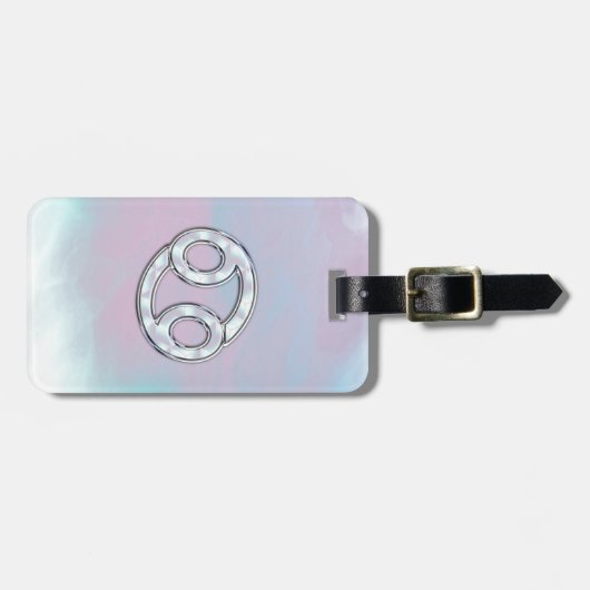 Perlmuttart-Krebs-Tierkreis-Zeichen-Dekor Gepäckanhänger (Vorderseite horizontal)