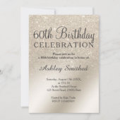 perlmuttartiger Glitzer ombre metallic 60. Geburts Einladung (Vorderseite)