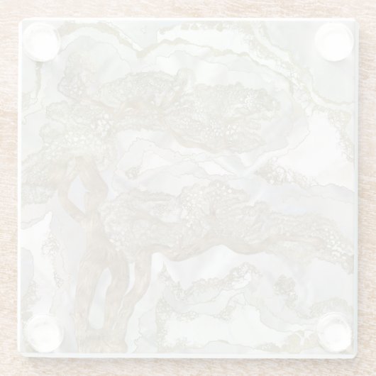 Perlmuttbaum Glasuntersetzer (Rückseite)