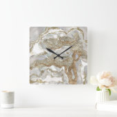 Perlmuttbaum Quadratische Wanduhr (Zuhause)