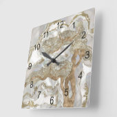 Perlmuttbaum Quadratische Wanduhr (Winkel)