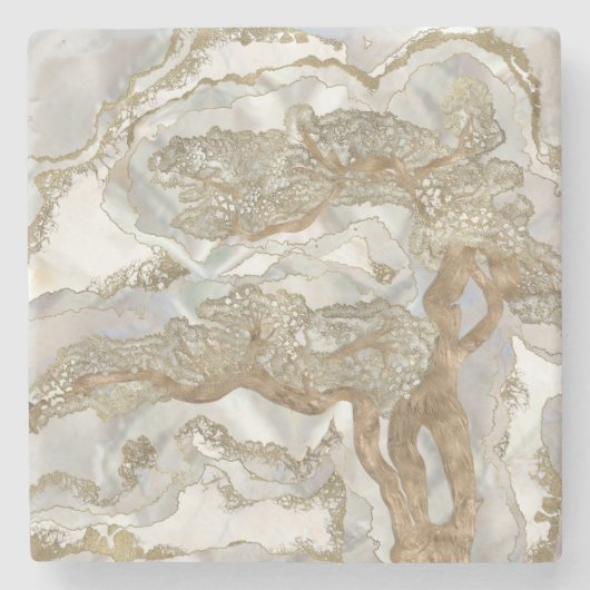 Perlmuttbaum Steinuntersetzer (Vorderseite)